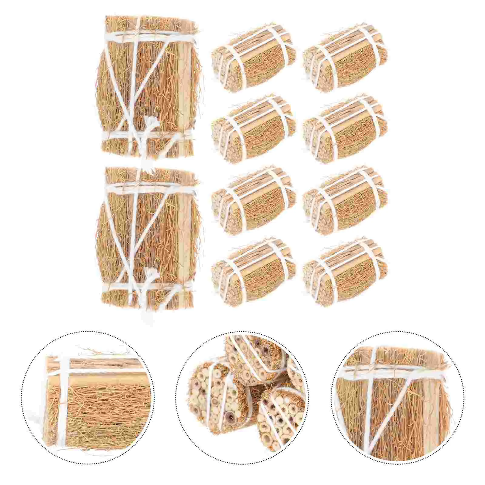 

10pcs Mini House Hay Bale Ornament Mini Hay Decoration Hay Bale Miniature Model