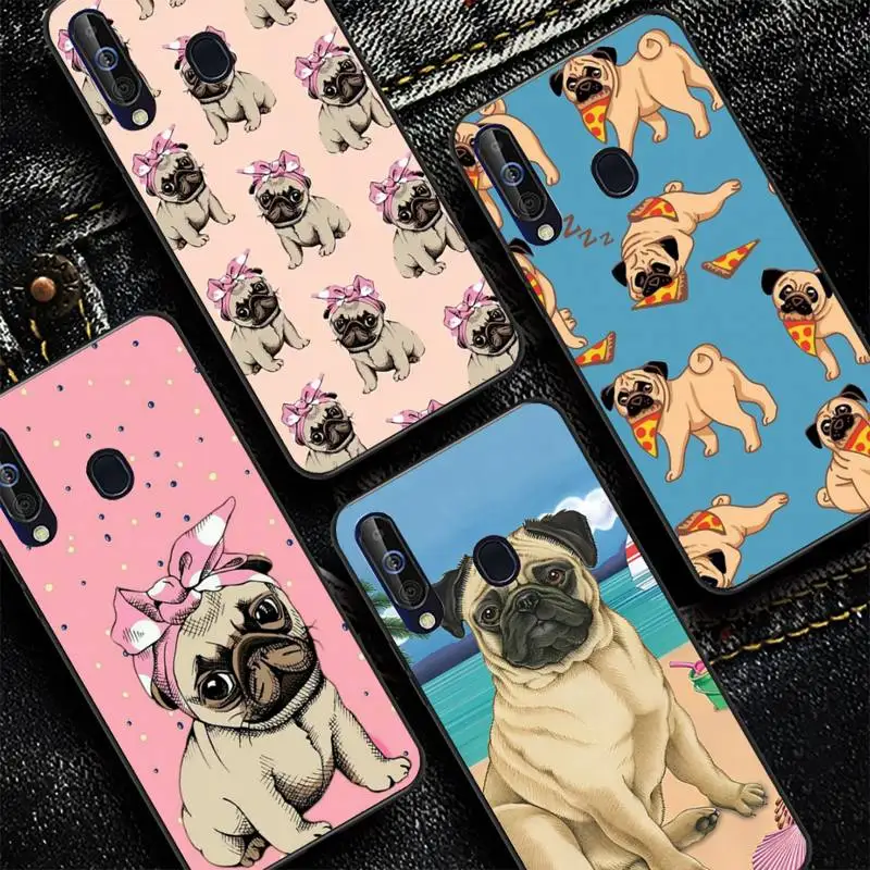 

Cartoon Cute Pug Dog Phone Case for Redmi 8 9 9A for Samsung J5 J6 Note9 for Huawei NOVA3E Mate20lite cover