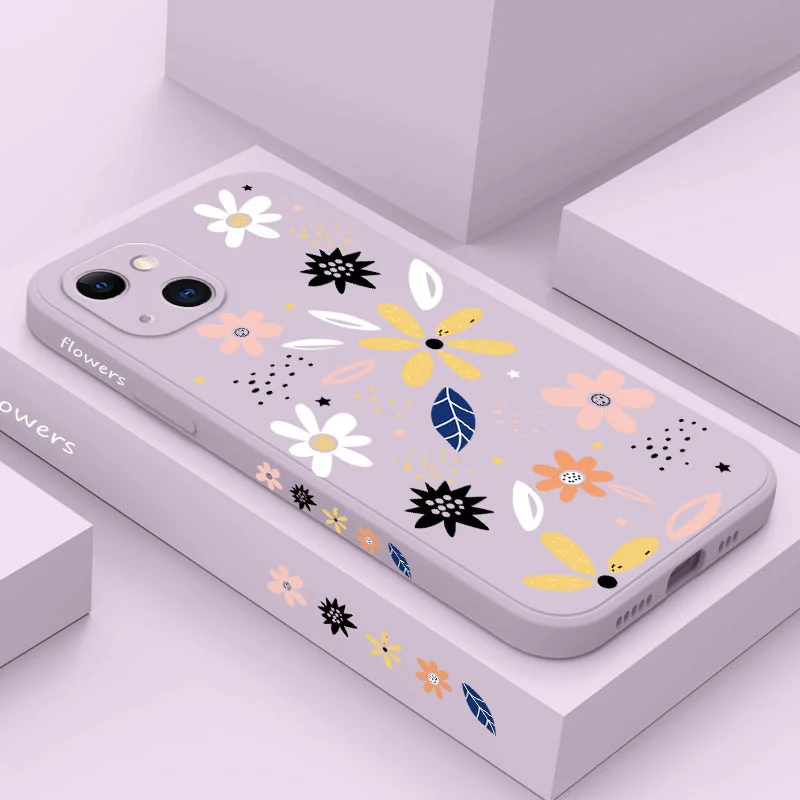 

Messy flower Phone Case For iPhone 13 12 11 Pro Max Mini X XR XS MAX SE2020 8 7 Plus 6 6S Plus Cover