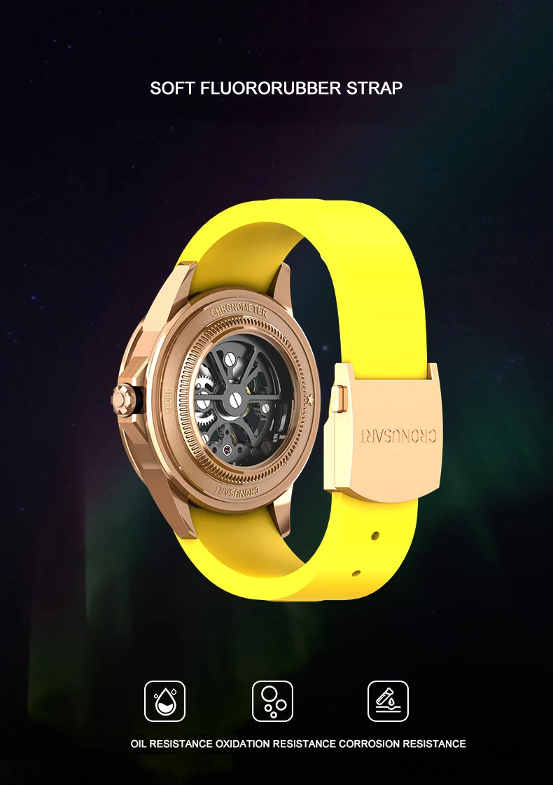 CRONUSART Мужские автоматические часы 41 мм Роскошные механические наручные