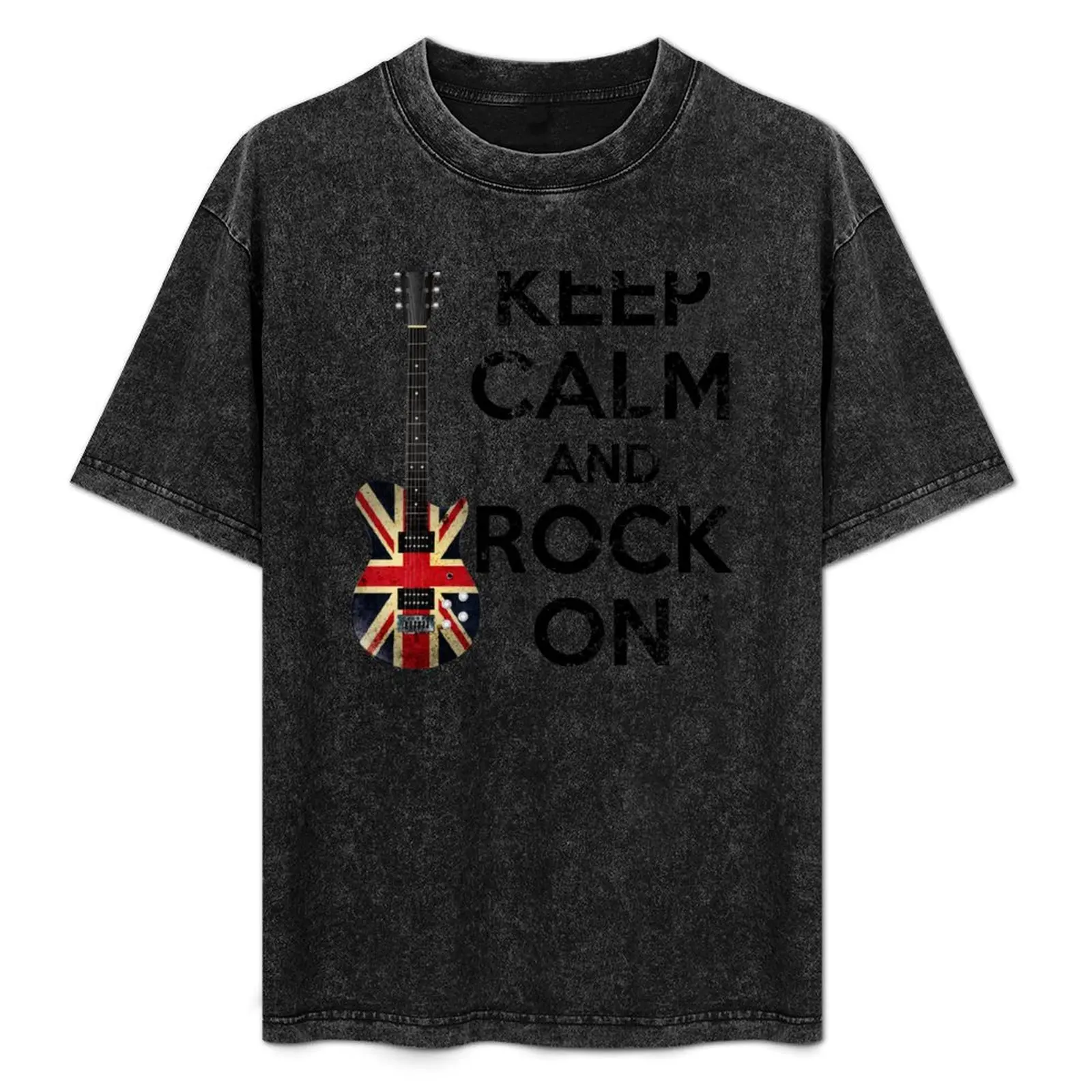 Футболка Keep Calm and Rock On - Union Jack Guitar блузка размера плюс одежда графические футболки
