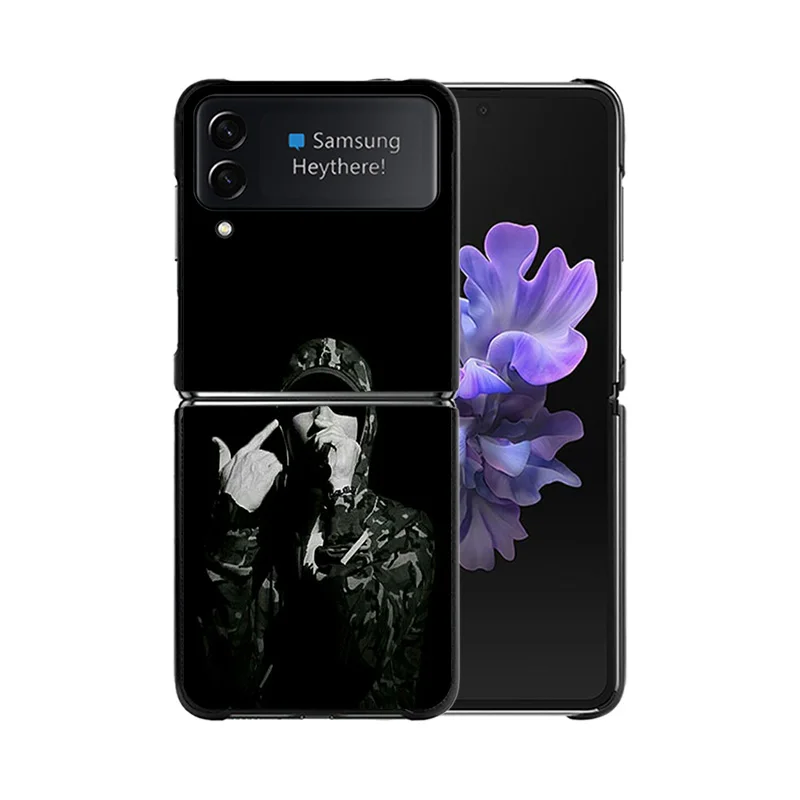 Черный матовый противоударный чехол для телефона Samsung ZFlip6 5G ZFlip5 ZFlip4 ZFlip3 Жесткий