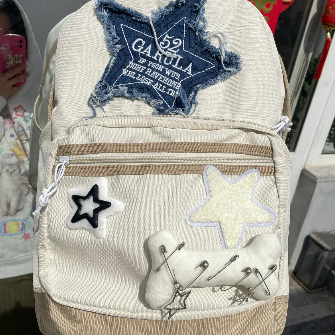 Y2K Korean Fashion Casual Kawaii Book Bag Cute Star Backpack Student Bags Schoolbag Kids Travel Girls Ladies Backpacks For Women
