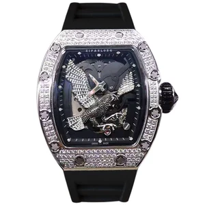 Diamond Watch Male Personality Hollow Barrel Large Dial Fully Automatic Gear Mechanical Watch Male