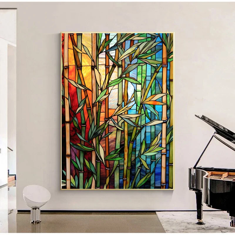 Разноцветный стеклянный художественный плакат шелковая эмалированная