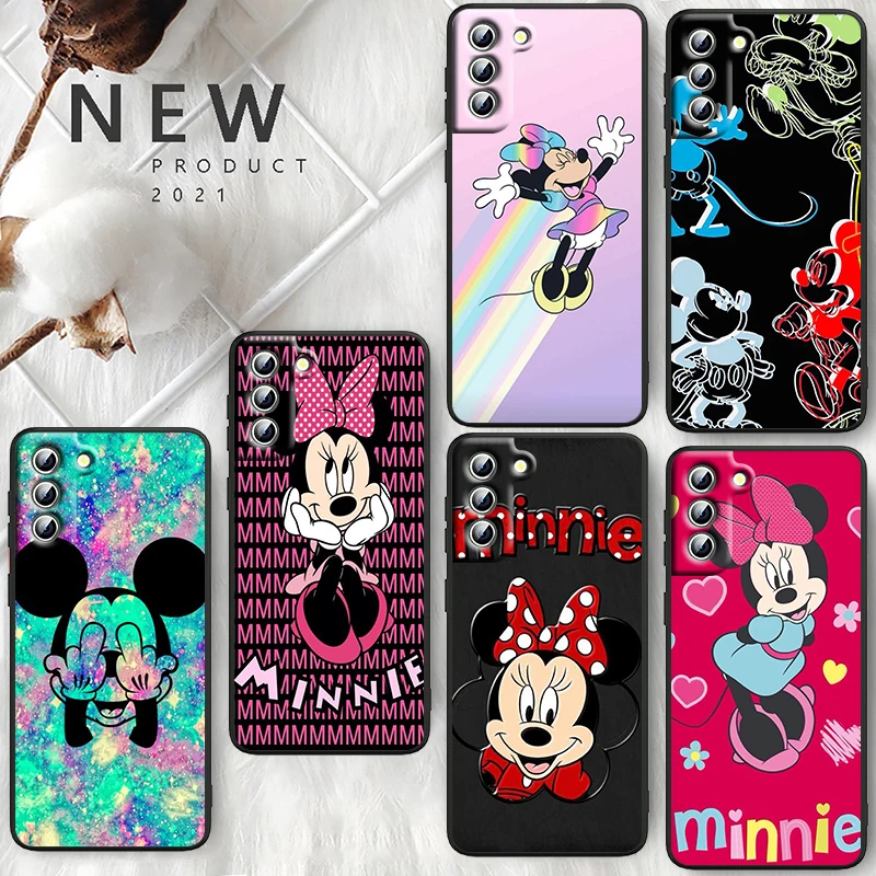 

Disney Minnie Mickey Lucky Phone Case For Samsung Galaxy S23 S22 S21 S20 FE Ultra Pro Lite S10 5G S10E S9 Plus Black Funda