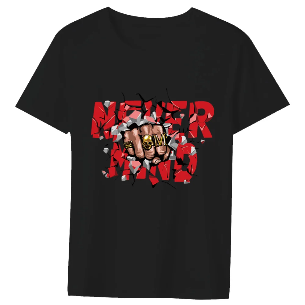 

CLOOCL Fashion Men T-shirts Never Mind Graphic T-shirt Black Cotton Casual Hip Hop Tops Harajuku Men Clothing Dropshipping