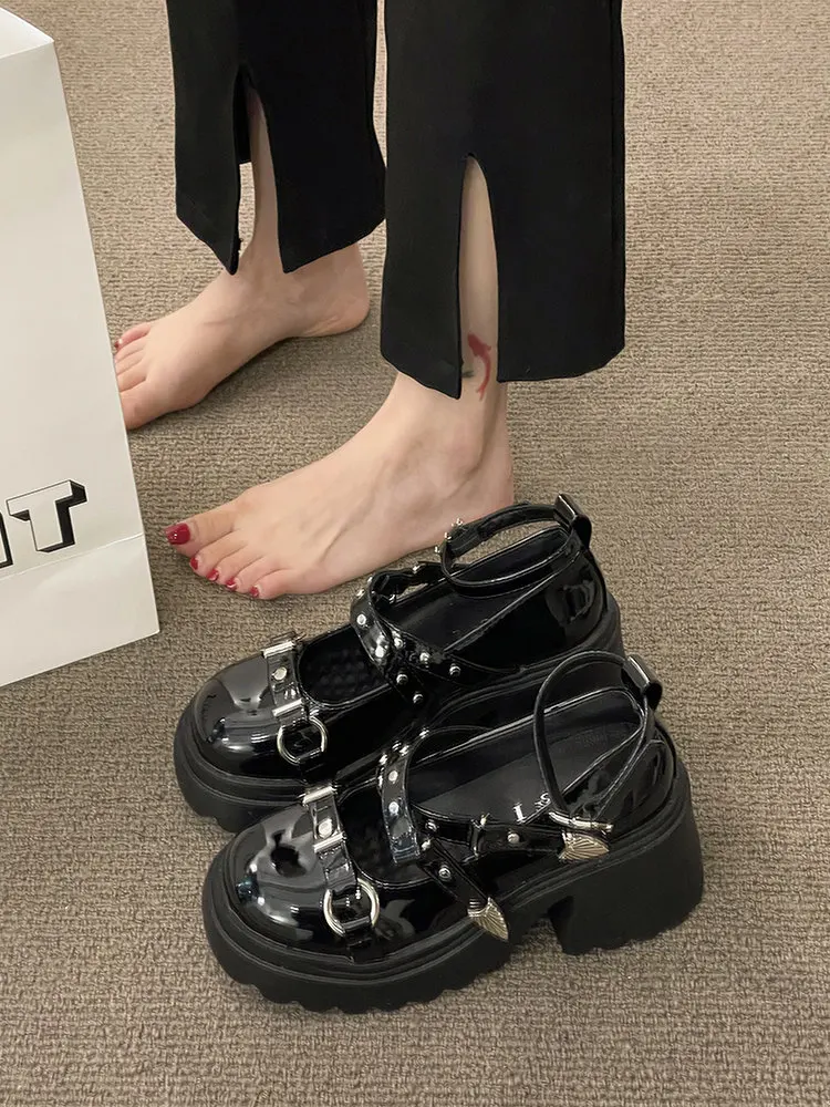 2023 Round Toe Branded Pumps Mary Jane Shallow Mouth Basketball Platform Sandals Ladies C