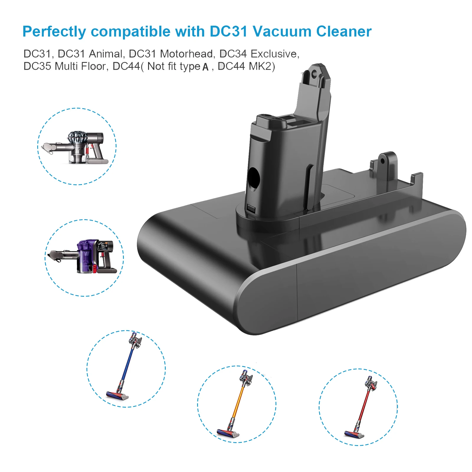 Литий-ионный аккумулятор типа B 22 2 в 4000 мАч для Dyson DC35 DC45 DC31B DC34 DC44 Animal DC56 DC57