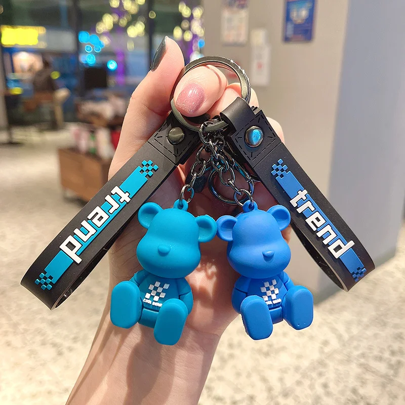 

Creative violent bear cartoon doll key chain girls schoolbag decoration car key pendant exquisite gift wholesale