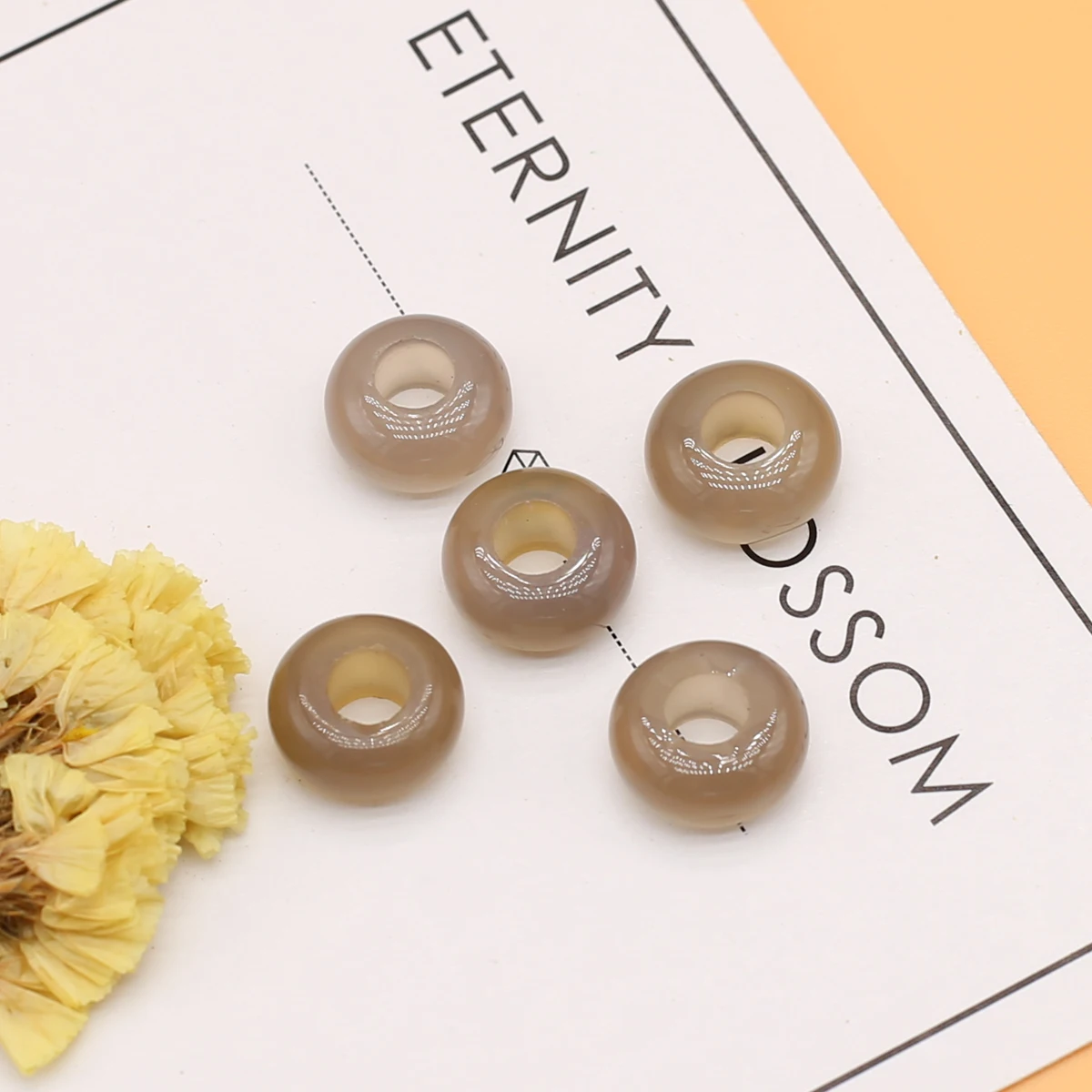 

Natural Gem Stone Crystal Rondelle Spacer Beads Loose Grey Agate Abacus Beads for Jewelry Making Handmade Necklace Bracelet DIY