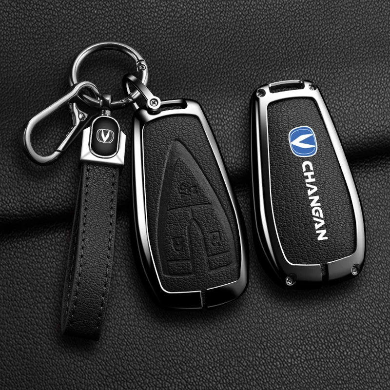 Фото Новый кожаный чехол для ключей из цинкового сплава для Changan UNIT UNIK CS35PLUS CS55 PLUS CS75 PLUS Oshan X7 X5, автомобильные аксессуары №4