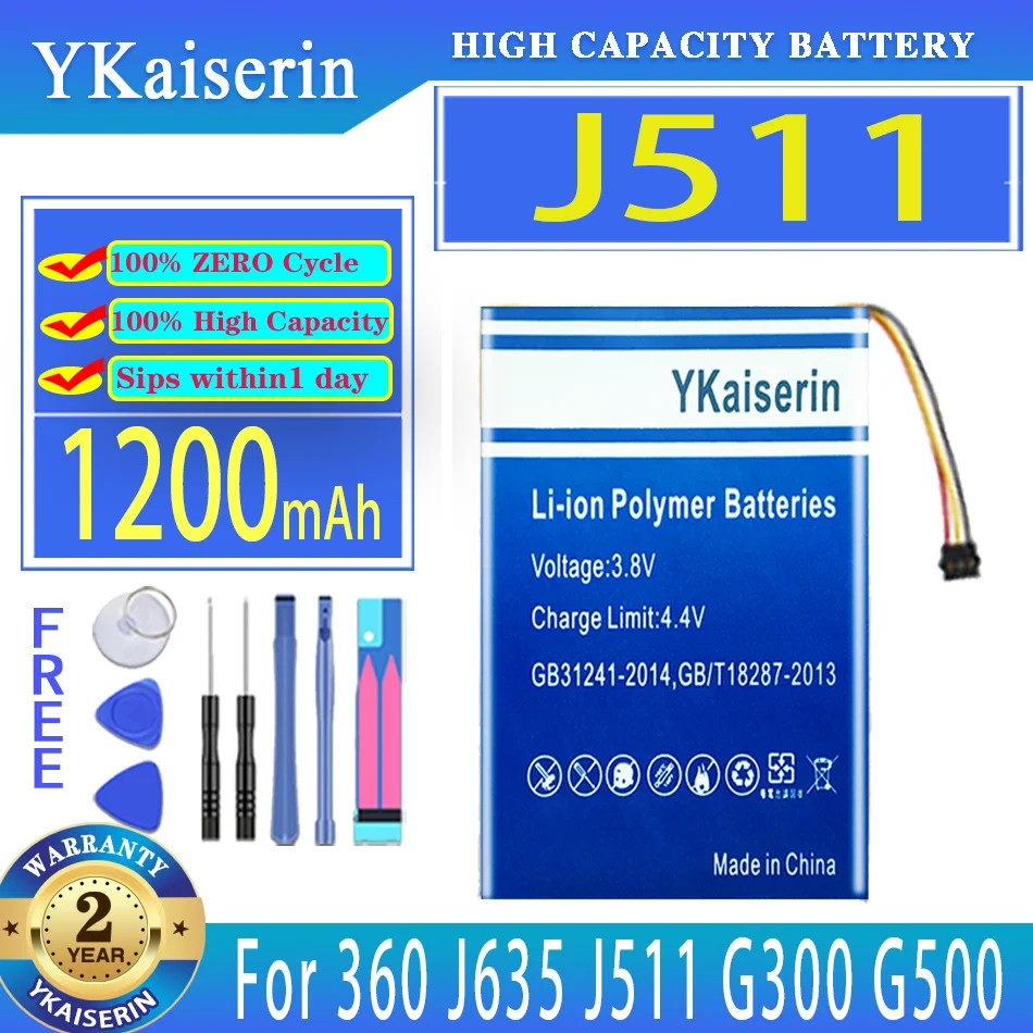 

YKaiserin 1200mAh Replacement Battery For 360 G300 G500 J635 J511 Digital Batteries