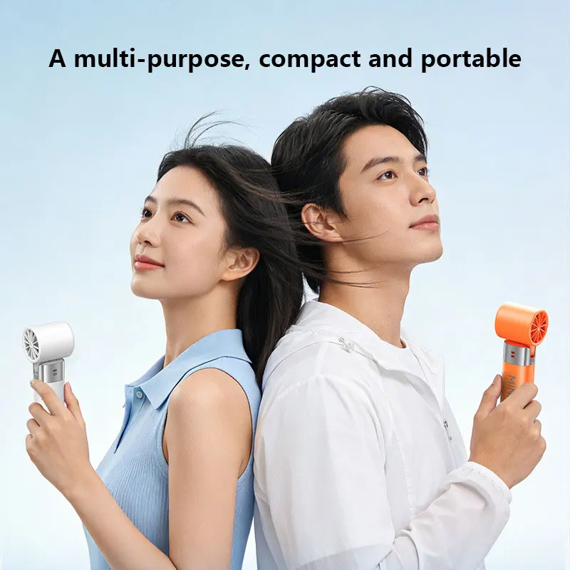Фото Портативный мини-вентилятор Xiaomi MIJIA с функцией охлаждения, бесшумный, высокоскоростной, с ультрадолгим временем работы от батареи, для ежедневного использования на улице №4