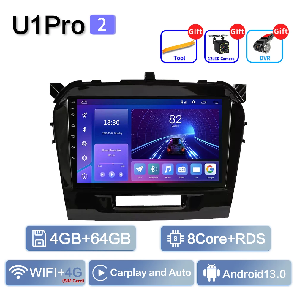 

Автомагнитола для Suzuki Vitara 2014, 2015, 2016, 2017, 2018, 2019, мультимедийный видеоплеер, навигация, Gps, Wi-Fi, Android 13, автомагнитола