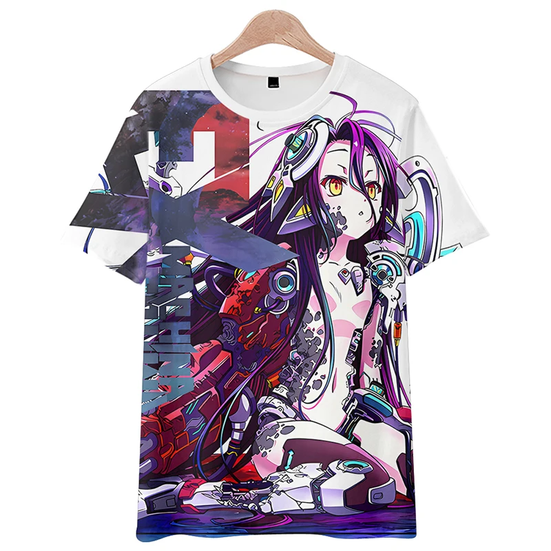 Аниме No Game Life Shuvi Dola Футболка с 3D принтом для женщин и мужчин Летняя забавная