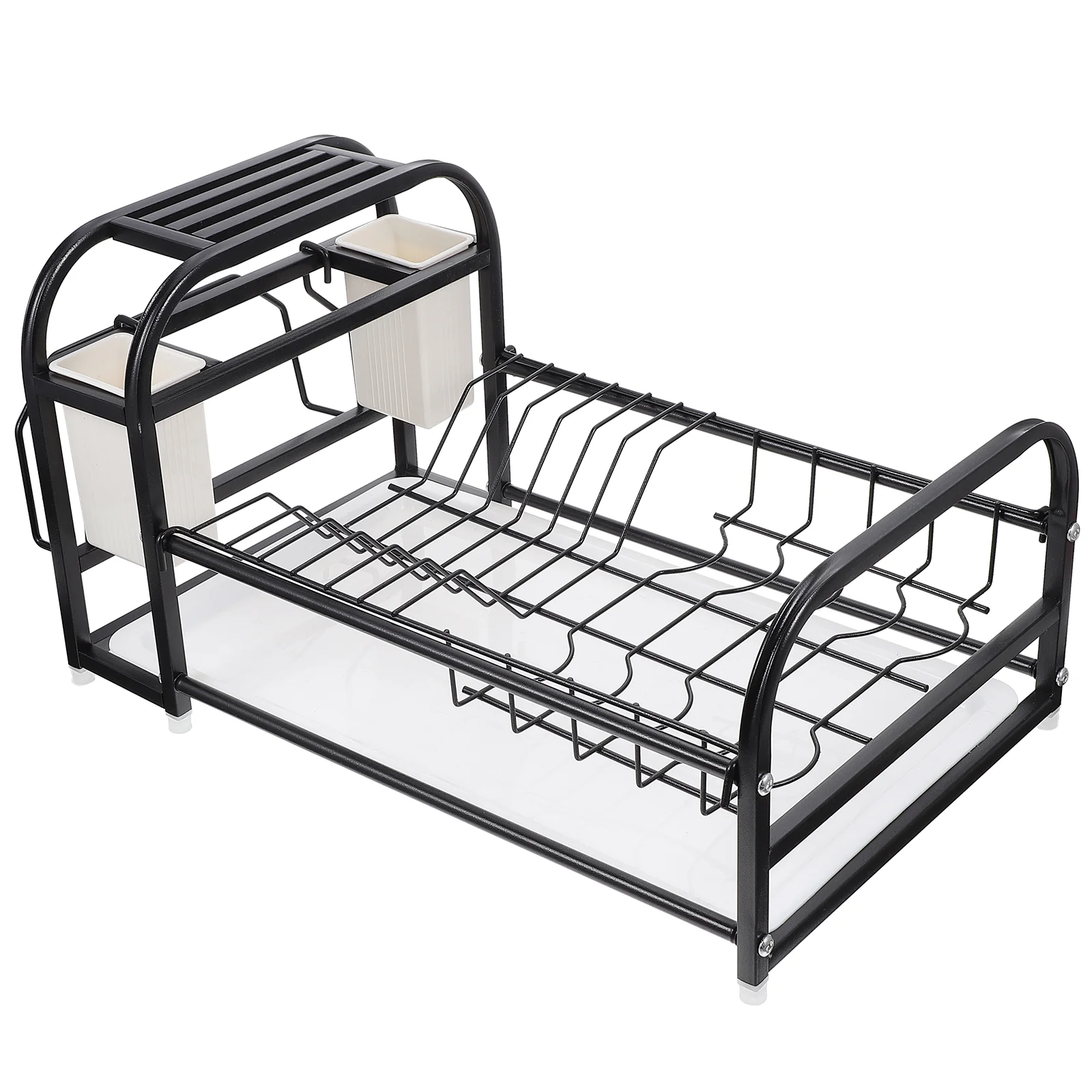 

1pc Practical Dish Drying Rack Kitchen Utensils Holder Drainer Storage Organizer (Black)