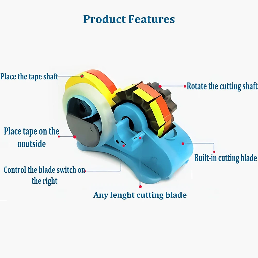 

Multiple Roll Cut Heat Tape Dispenser Sublimation for Heat Transfer Tape,Tape Dispenser with 1 Inch and 3 Inch Core Blue