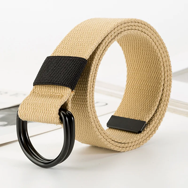 Ремень брезентовый унисекс Модный повседневный пояс для джинсов с двойной