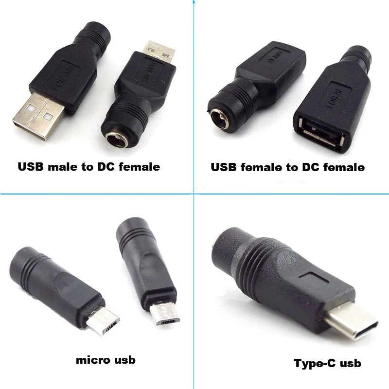 Гнездо постоянного тока 5 5*2 1 мм к USB 2 0 штекер mirco типа c гнездовой разъем В адаптер
