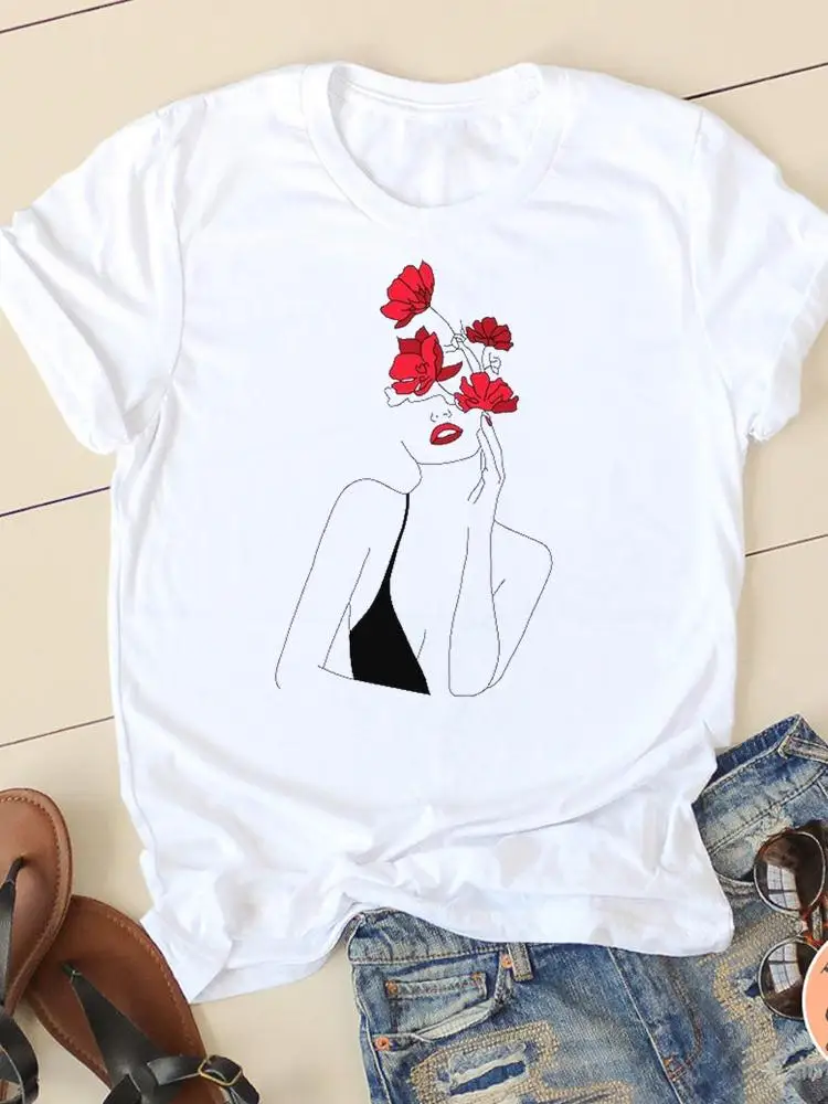 

Женская футболка с коротким рукавом, летняя футболка с цветочным принтом и акварельным принтом