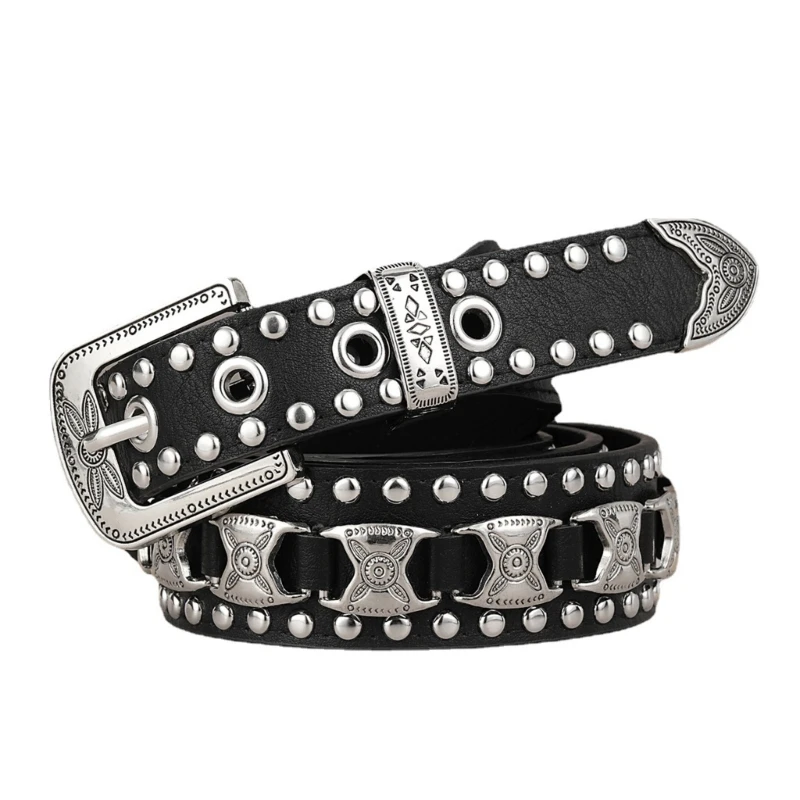 

Black Color Ethnic Style Waist Belt Belt Cowgirl Cowboy Belt