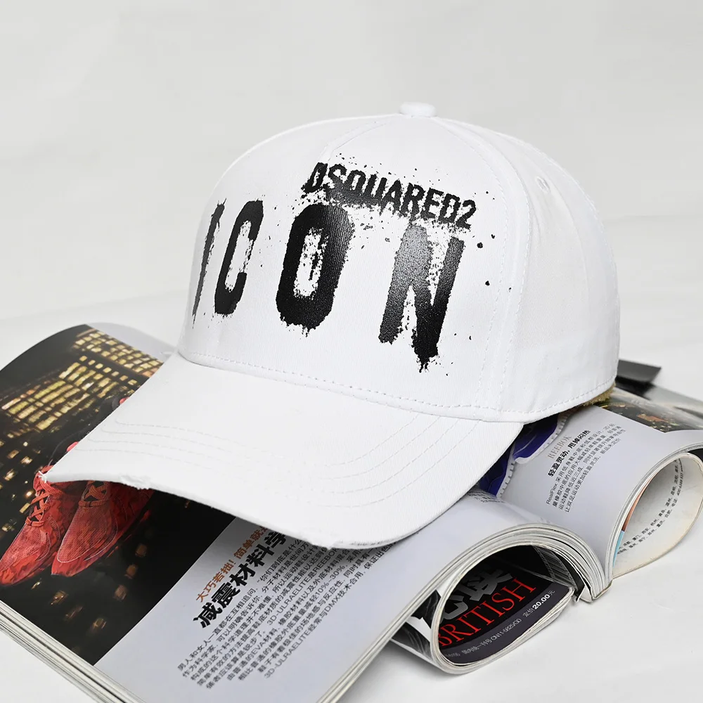 

2022 new DSQ2 ICON Brand ICON Letter Cotton Men's Ladies Baseball Cap Peaked Cap Decorative Trucker Cap Snapback Outdoor Dad Hat