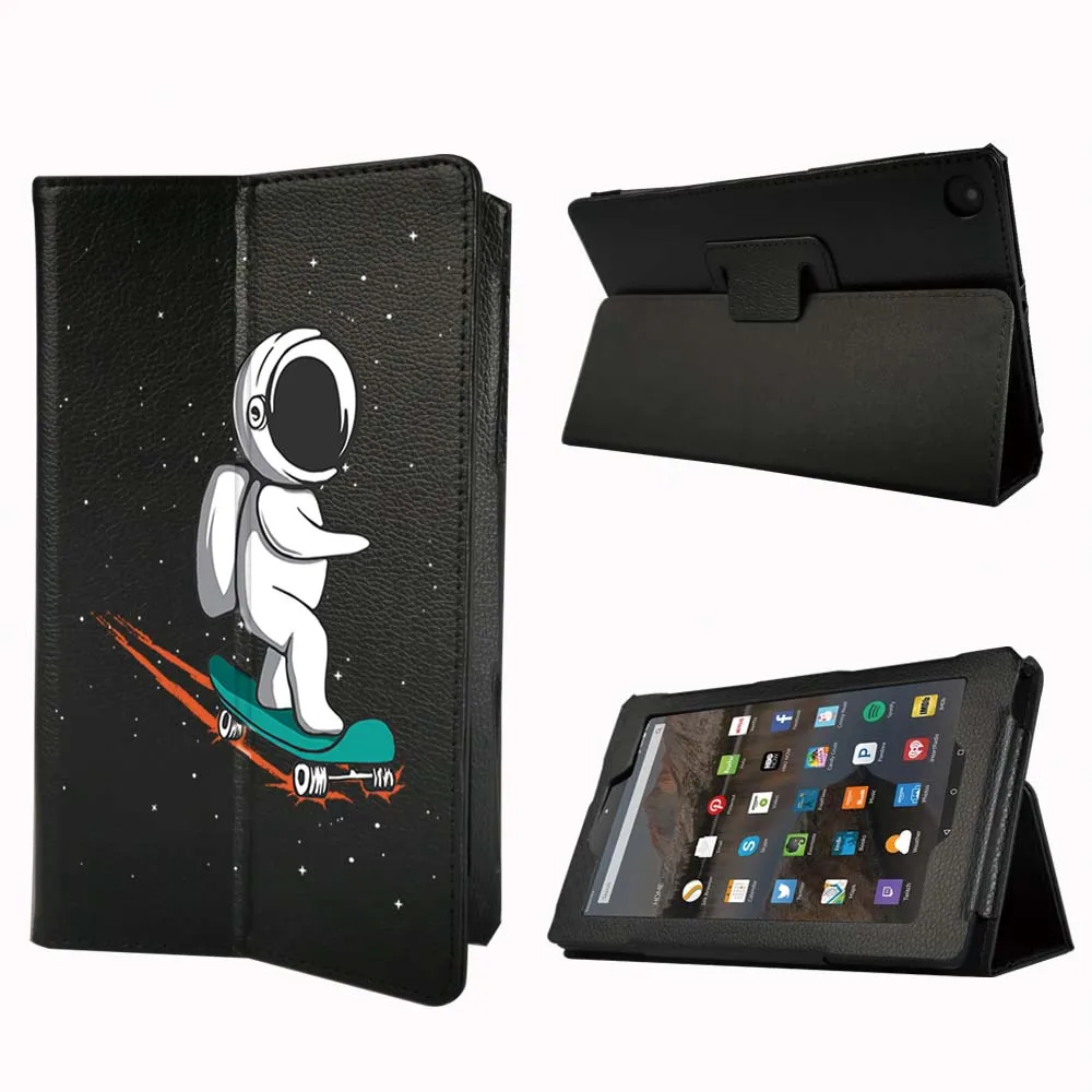

Tablet Case for Fire 7 HD 10 (5th/7th/9th Gen) /HD 8 (6th/7th/8th Gen) Astronaut Series PU Leather Shockproof Protective Cover
