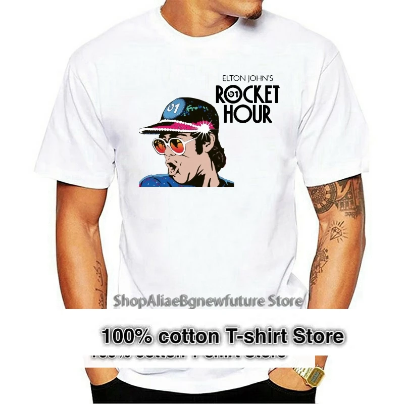 

Elton Johns Rocket Hour Album Cover Mens White T-Shirt Size S M L XL XXL XXXL