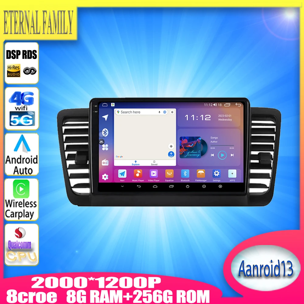 

Qualcomm Android 13 For Subaru Outback 3 Legacy 4 2003-2009 Car Radio Multimedia Player Navigation GPS Carplay WIFI No 2din DVD