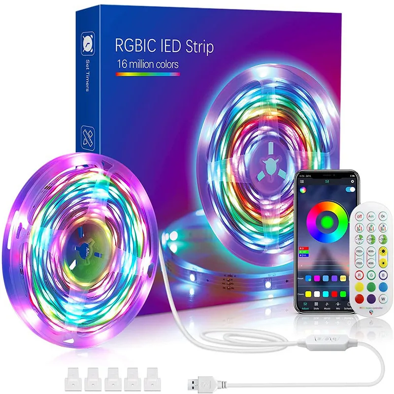 

Светодиодная ленсветильник USB 2835 5050 SMD 2 м 5 в постоянного тока, гибкая светодиодная лампа, лента для телевизора, настольного экрана, RGB, подсве...