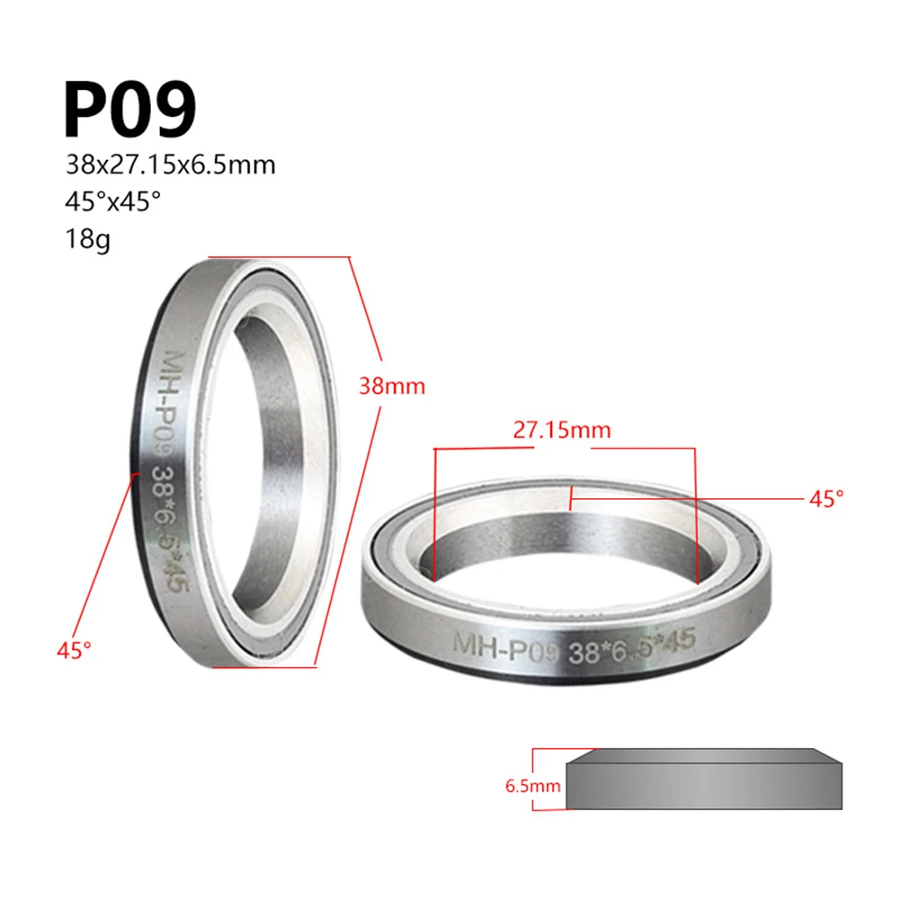 

1pc Bike Headset Bearings 1.5 1 1/8inch 45/36 Angle 38/39/41/44/49/52mm Bicycle Headset Bearing Repair Steel Accessories