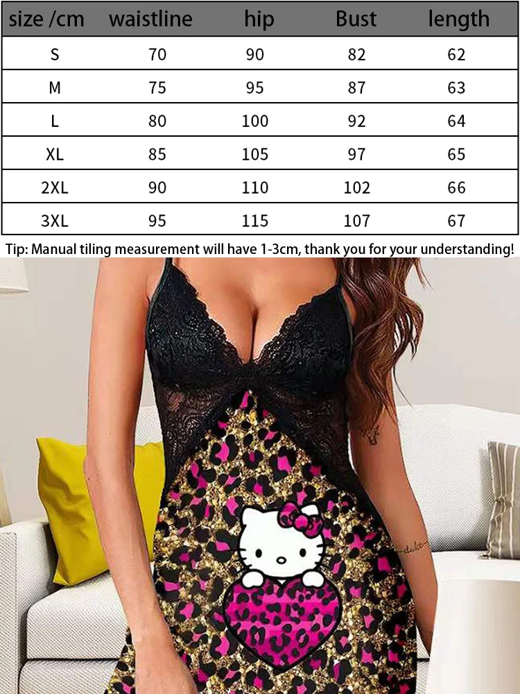 Женское кружевное платье на бретельках Hello Kitty Новое привлекательное облегающее