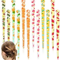 acrylic fruit hairpins for women girls geometric hair sticks summer simple hair pins fashion headwear jewelry accessories