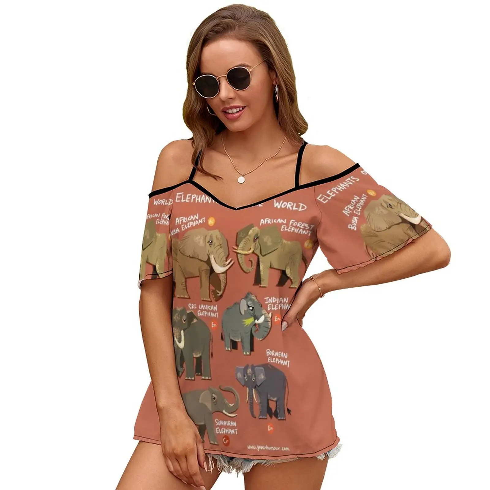 Женская футболка со слонами мира весенне-летние футболки с принтом разных стилей