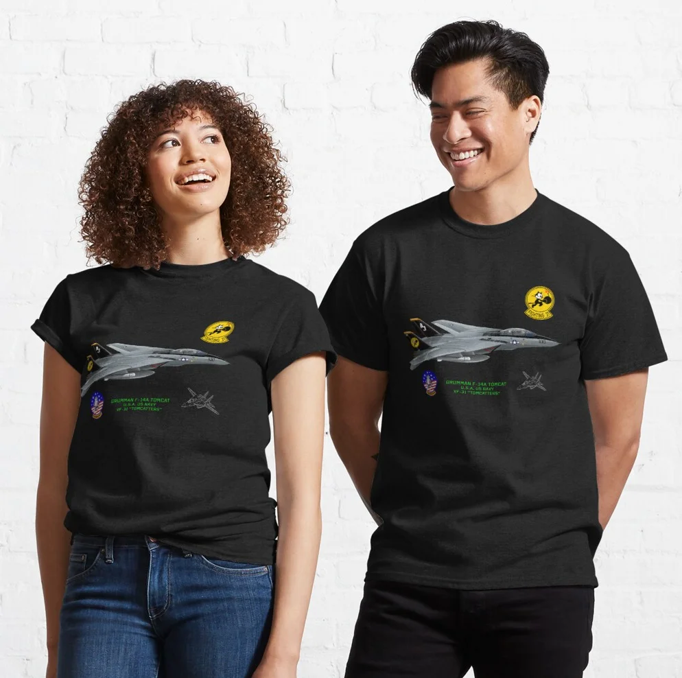 

Navy VF-31 "Tomcatters" Squadron F-14 Tomcat Fighter T Shirt. New 100% Cotton Short Sleeve O-Neck T-shirt Casual Mens Top