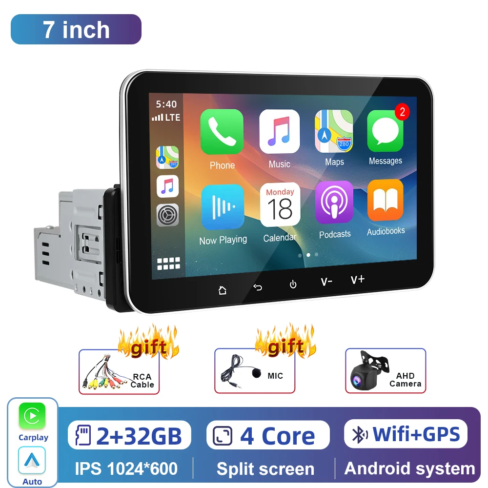 

Автомагнитола Podofo, универсальная мультимедийная система на Android, с 7 "экраном, 2 Гб ОЗУ, 32 Гб ПЗУ, с IPS экраном, Wi-Fi, Bluetooth, FM радио