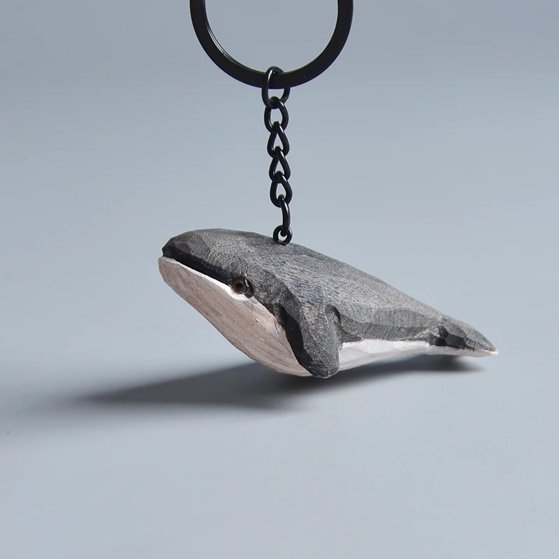

Cute Animal Whale Wooden Carved Bag Keyring Handmade Keychain Accessories For Backpack Car Key Chains Christmas Kids Couple Gift