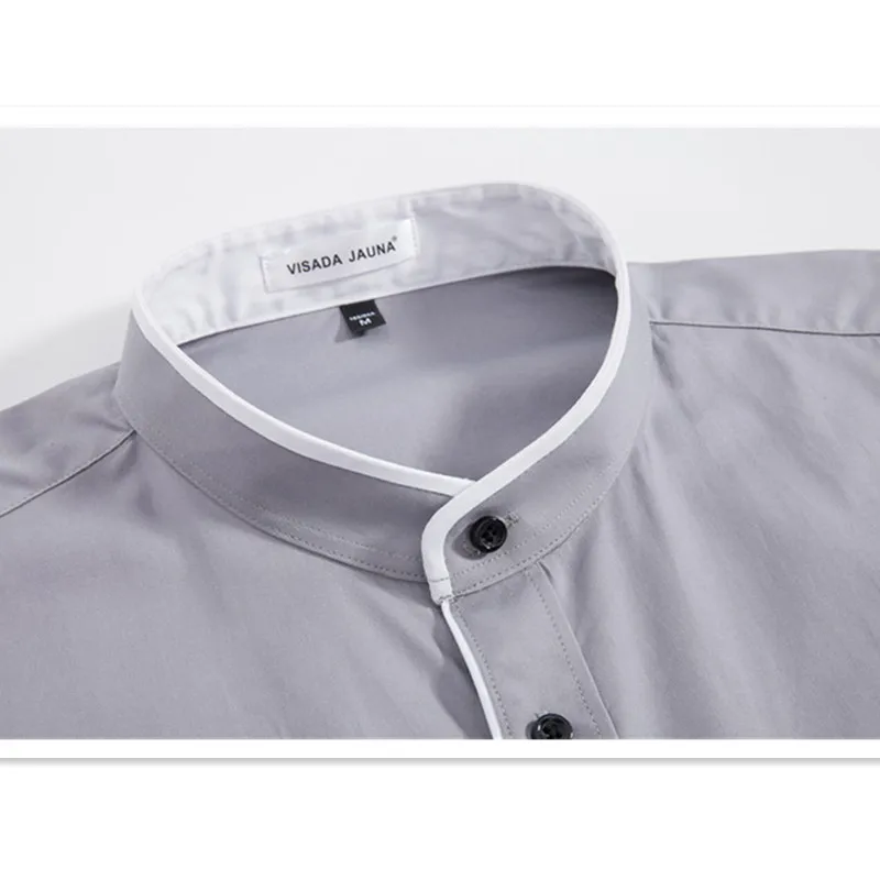VISADA JUANA 2022 Men's Business Dress Shirts Spring Autumn Long Sleeved Male Formal Button-Down Shirt Fashion Casual Clothing