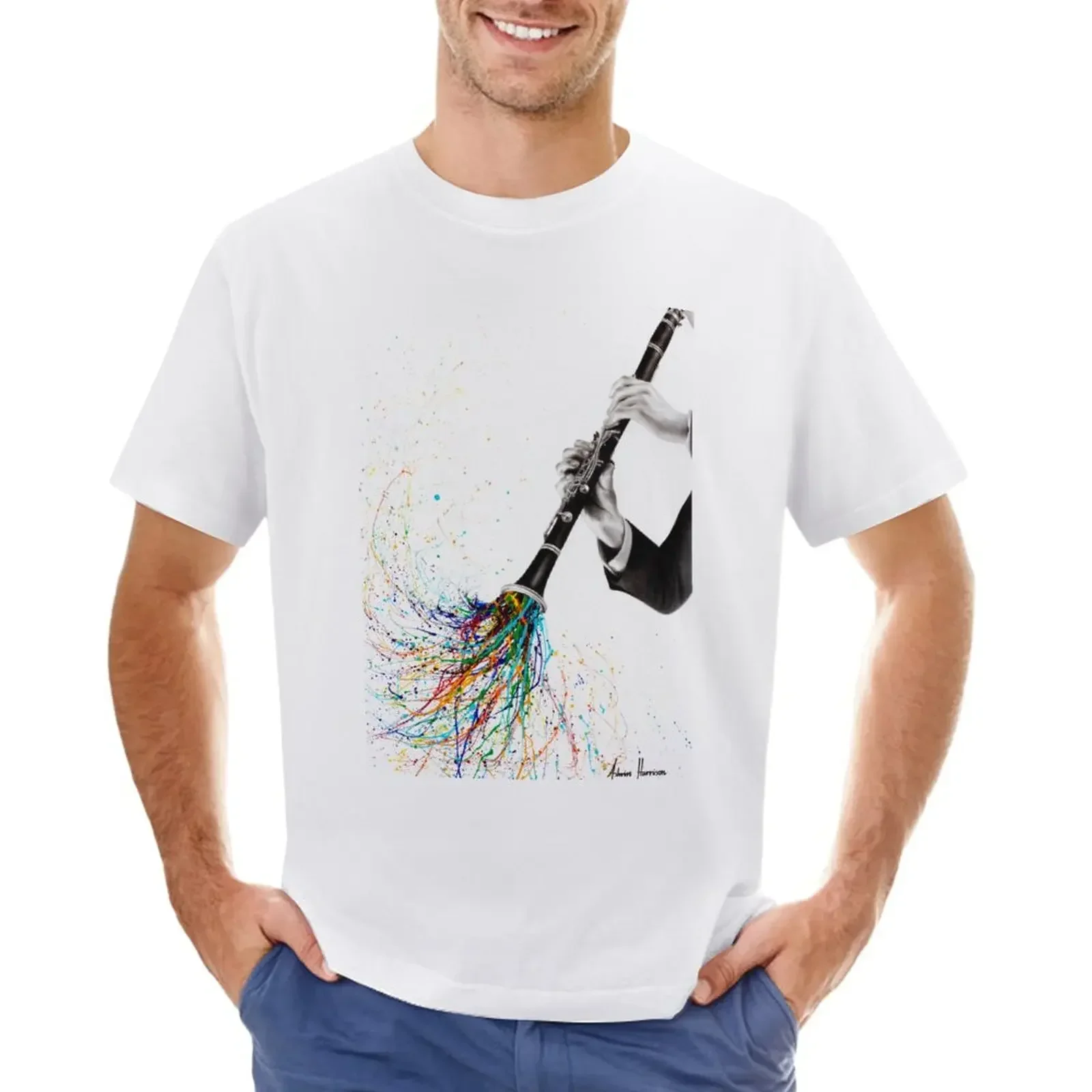 Футболка A Clarinet Tune винтажная одежда рубашки графические футболки большие размеры