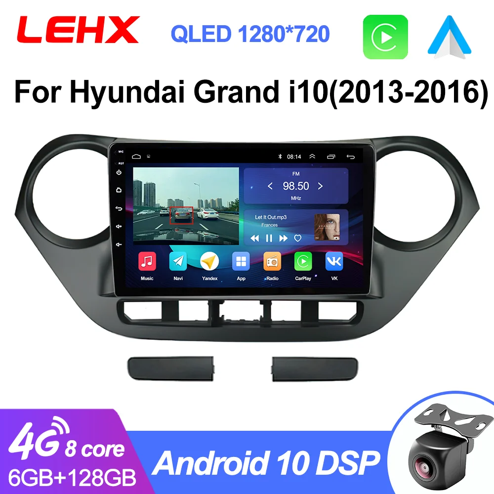 Автомагнитола LEHX L6Pro 2DIN Android 10 мультимедийный видеоплеер для Hyundai Grand I10 2013-2016 Carplay