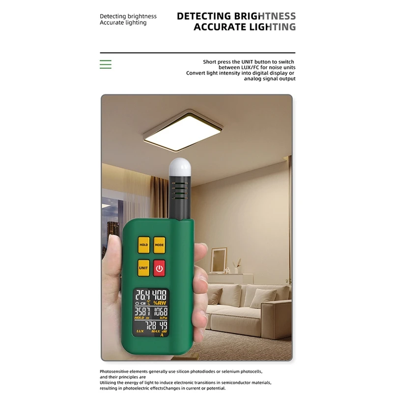 A50I BSIDE GX1 6 в 1 детектор окружающей среды гигротермограф датчик воздуха осветитель