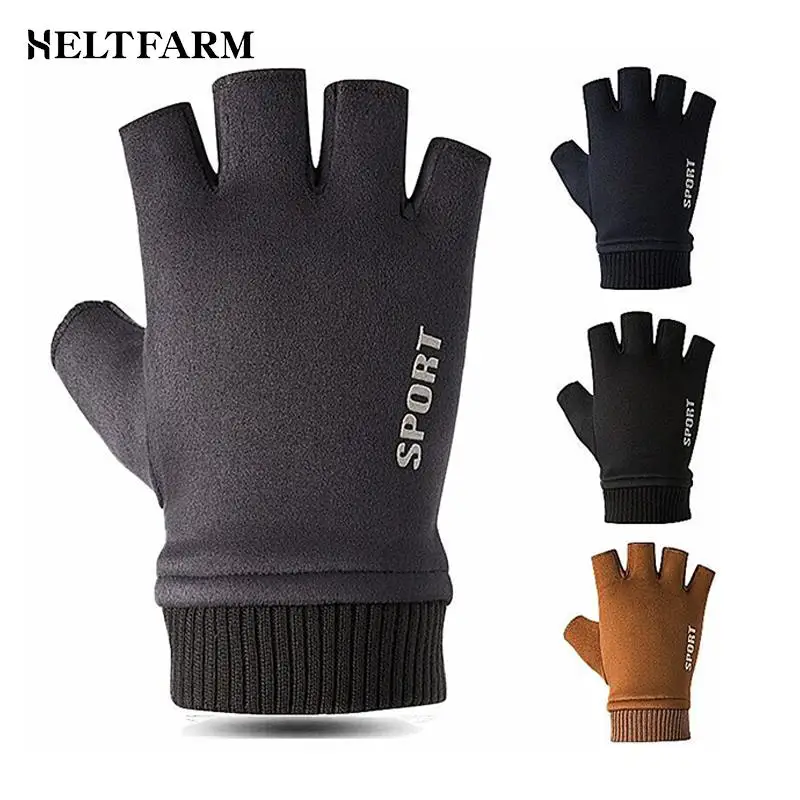 

1Pair Winter Mitten 2 Fingers Exposed Keep Warm Touch Screen Windproof Autumn Winter Touch Screen Het Half-Fingers Adult Warm