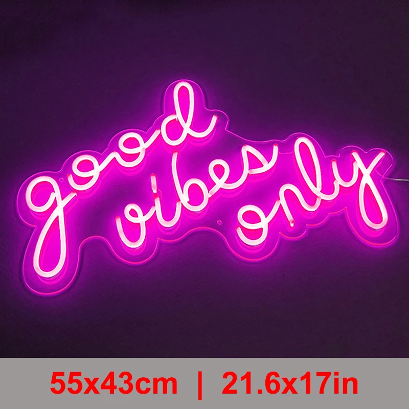 Good Vibes Only Neon Light LED INS Custom Sign Lamp Letter Logo DIY Flexible for Living Room Wedding Party Wall Decoration |