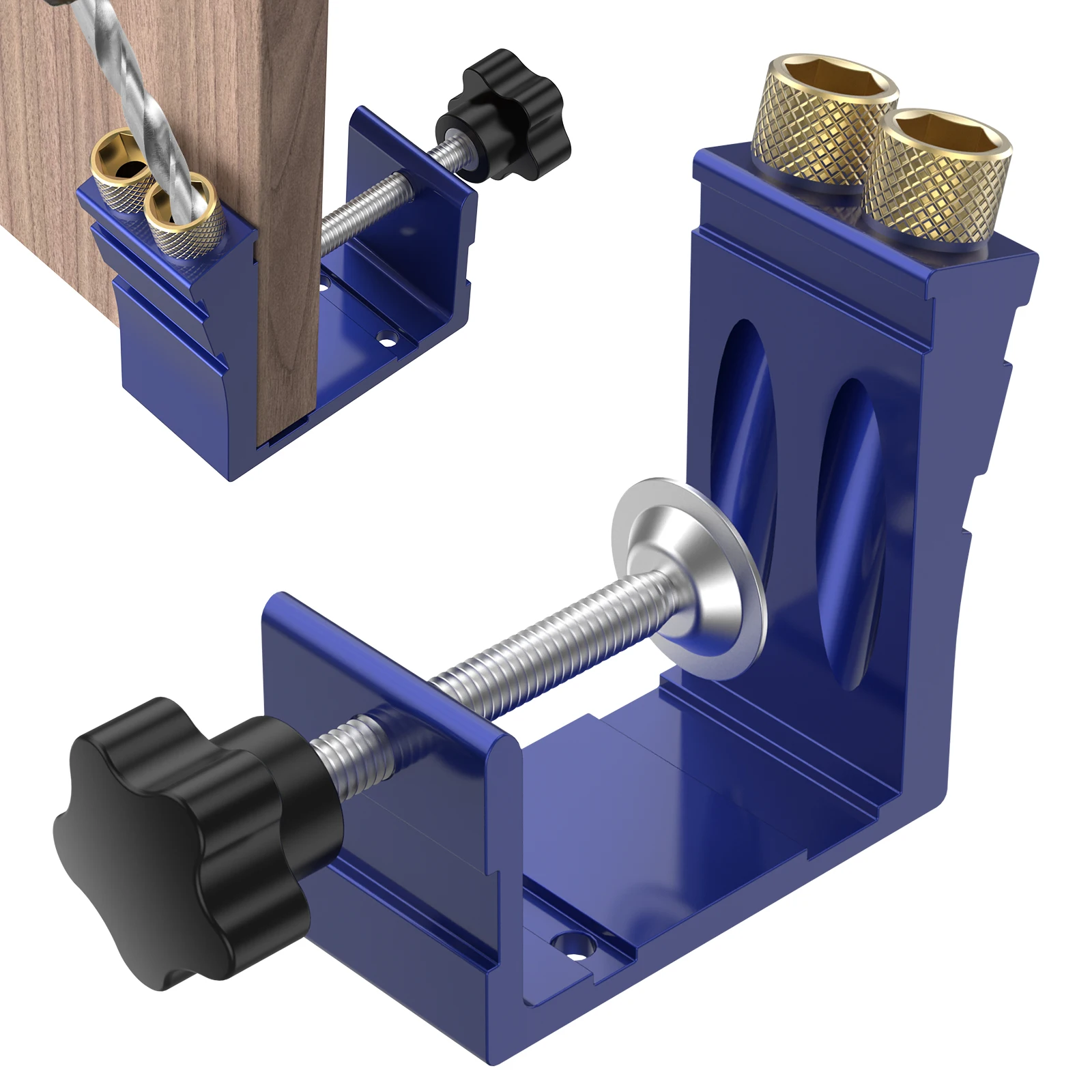 

7 шт. карманный зажим для отверстий, регулируемый фиксатор отверстий, 15 градусов, набор направляющих для сверления, точный перфоратор, позиционер для плотника