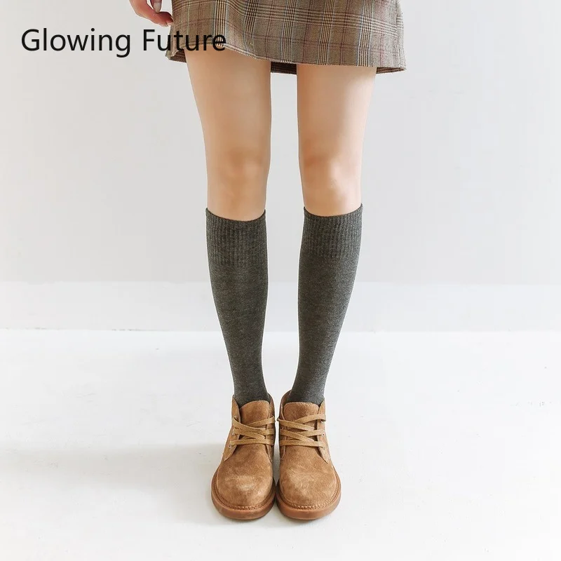 Носки женские из чесаного хлопка в японском студенческом стиле | Женская одежда