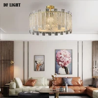 crystal ceiling light modern living room bedroom kitchen e14 crystal chandelier hotel bathroom round led ceiling lamps