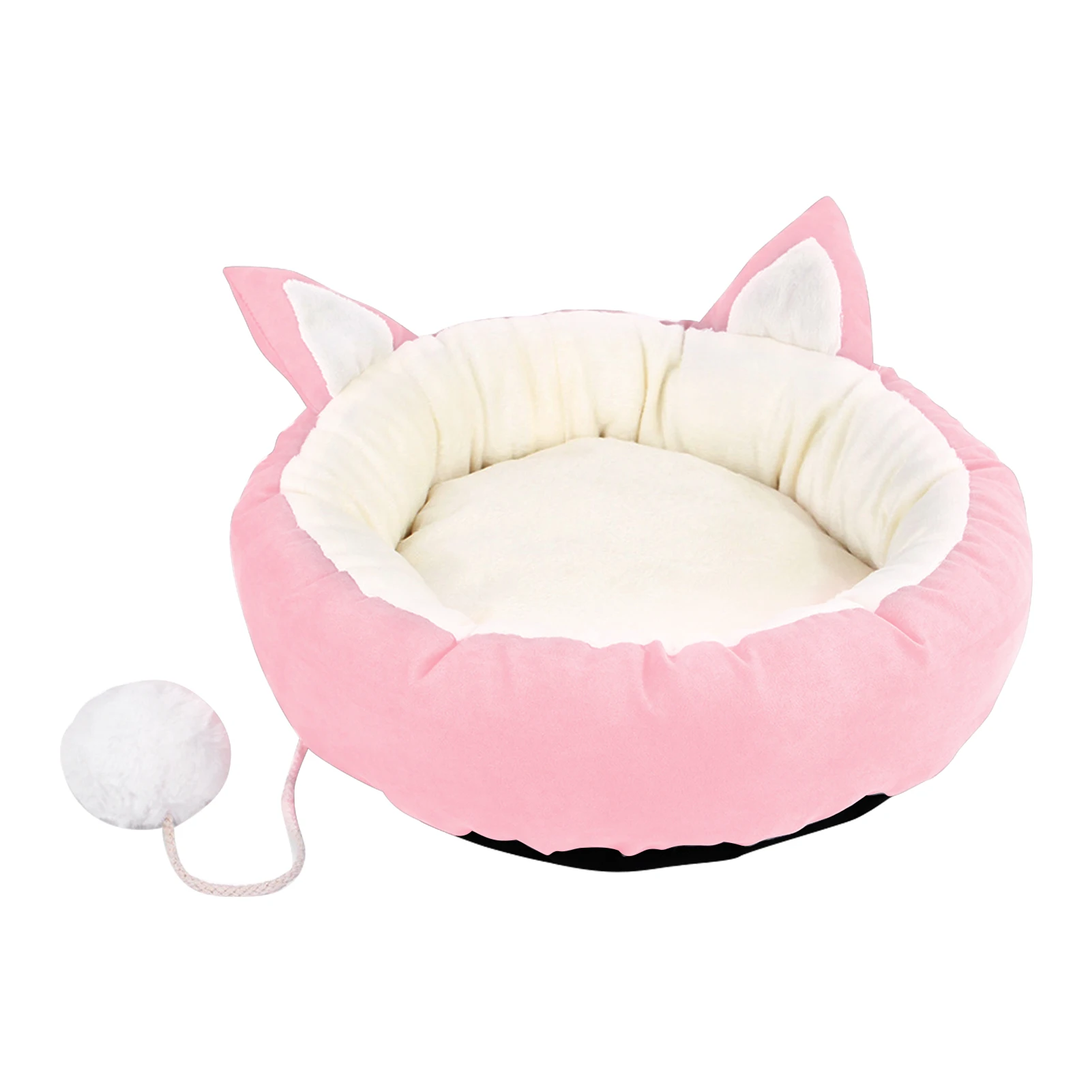 

Симпатичный пушистый успокаивающий коврик для сна на молнии, супер мягкая кровать для кошки с подушкой, моющиеся съемные товары для домашни...