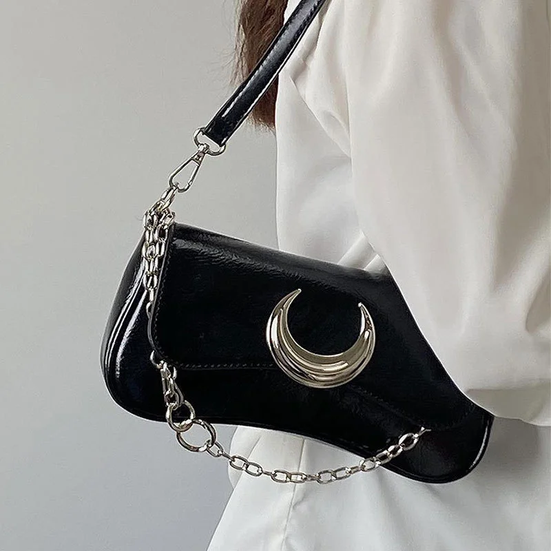 

Дизайнерская женская сумка для подмышек 2023, женская сумка через плечо из искусственной кожи с застежкой в виде Луны, дамские сумки через плечо, сумочки
