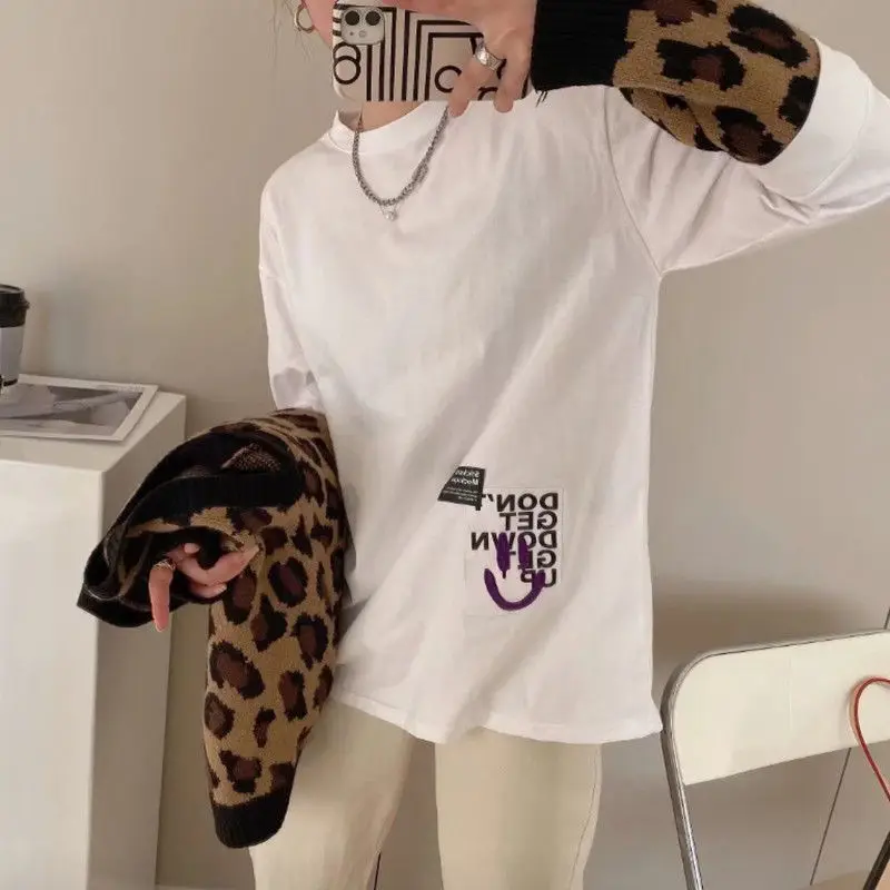 Леопардовый жилет кардиган для женщин Ранняя весна 2023 Свободный вязаный с